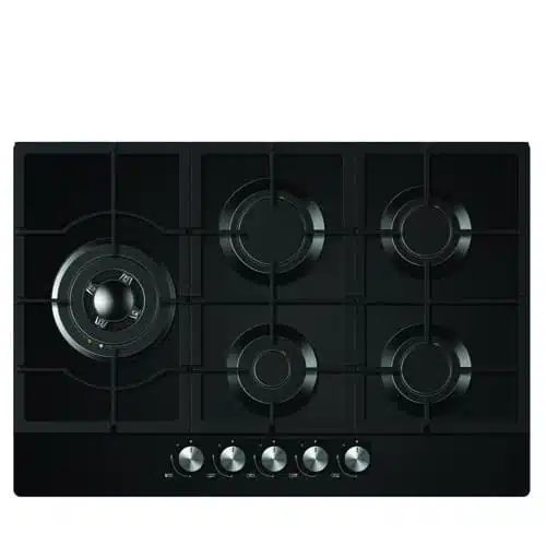 כיריים גז סאוטר SHG7506B זכוכית שחורה