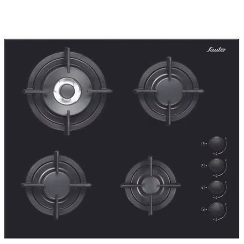 כיריים גז סאוטר SHG8010B  זכוכית שחורה