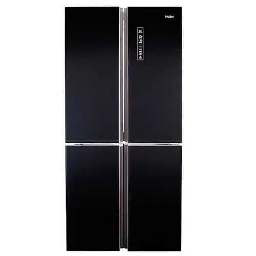 מקרר מקפיא תחתון 4 דלתות האייר HRF4556FB זכוכית שחורה