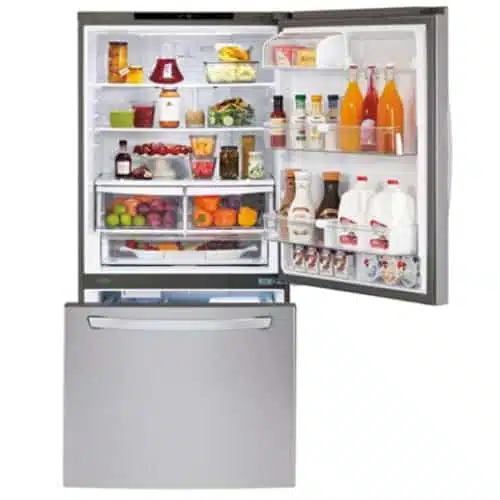 מקרר מקפיא תחתון אל ג'י  GM-652RSC נירוסטה