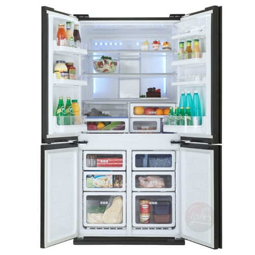 מקרר מקפיא תחתון 4 דלתות שרפ SJ8910SL זכוכית כסופה