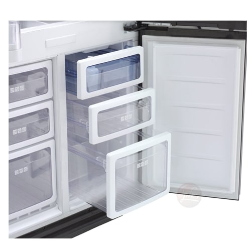 מקרר מקפיא תחתון 4 דלתות שרפ SJ8910SL זכוכית כסופה