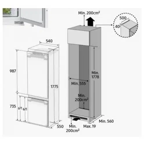 מקרר מקפיא תחתון סמסונג BRB266030WW