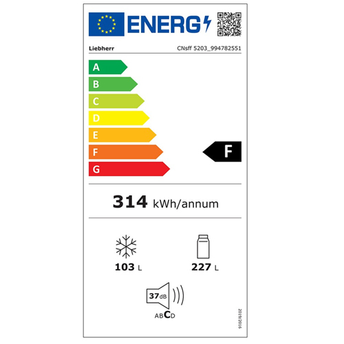 מקרר מקפיא תחתון ליבהר CNSFF5203 שחור מקרר מקפיא תחתון ליבהר CNSFF5203 שחור
