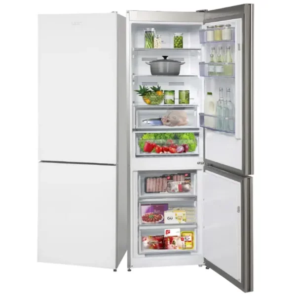 מקרר מקפיא תחתון פוג'יקום FJ-NF595GWE זכוכית לבנה