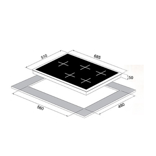 כיריים גז סול FQ7GW-074 שחור