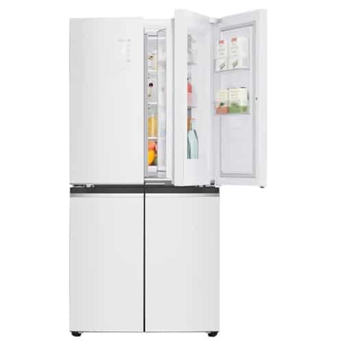 מקרר מקפיא תחתון 4 דלתות אל ג'י GRB608WDID זכוכית לבנה
