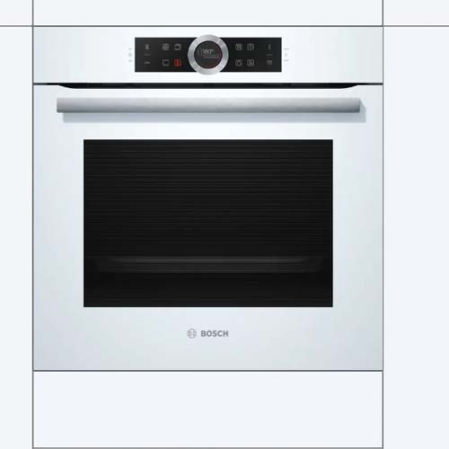 תנור אפיה בילד אין בוש HBG675BW1 לבן