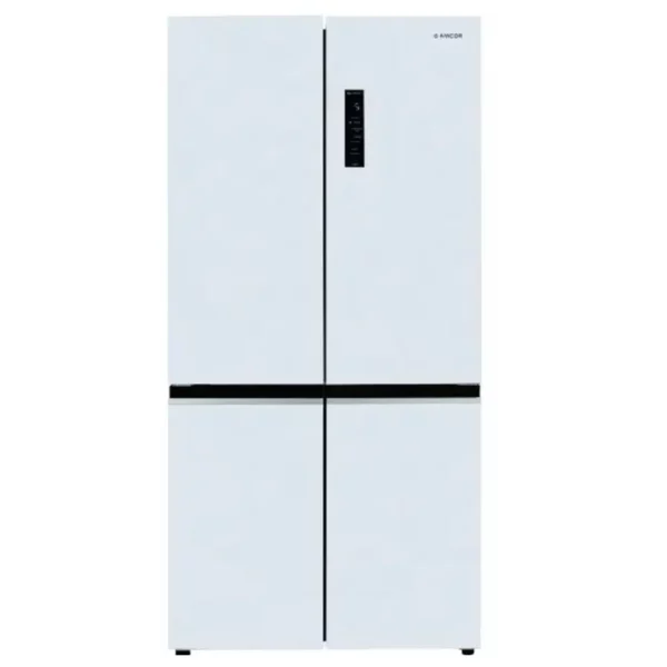 מקרר מקפיא תחתון 4 דלתות אמקור HR4628GW  זכוכית לבנה