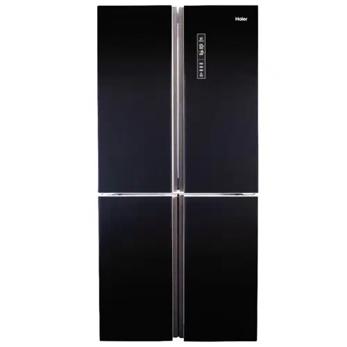 מקרר מקפיא תחתון 4 דלתות האייר HRF5500FB זכוכית שחורה