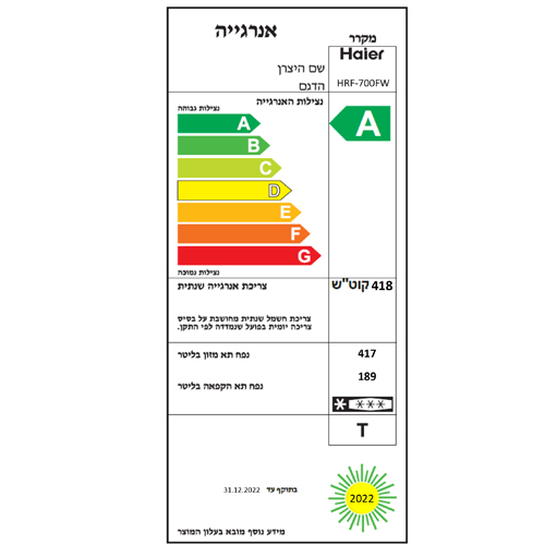 מקרר מקפיא תחתון 4 דלתות האייר HRF700FW לבן