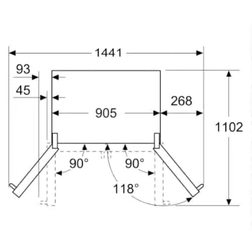 מקרר מקפיא תחתון 3 דלתות בוש KFF96PIEP נירוסטה