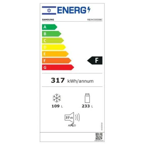מקרר מקפיא תחתון סמסונג RB34J3000BC שחור מקרר מקפיא תחתון סמסונג RB34J3000BC שחור