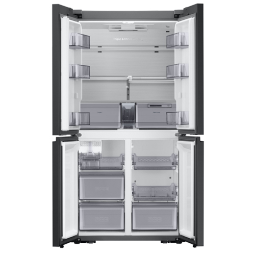 מקרר מקפיא תחתון 4 דלתות סמסונג RF71A9132BK זכוכית שחורה