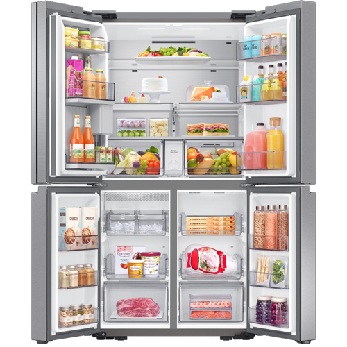 מקרר מקפיא תחתון 4 דלתות סמסונג RF82A9671SR  פלטיניום