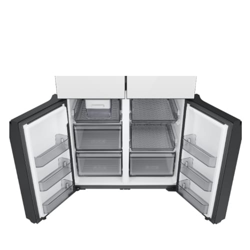 מקרר מקפיא תחתון 4 דלתות סמסונג RF90A9015WH זכוכית לבנה