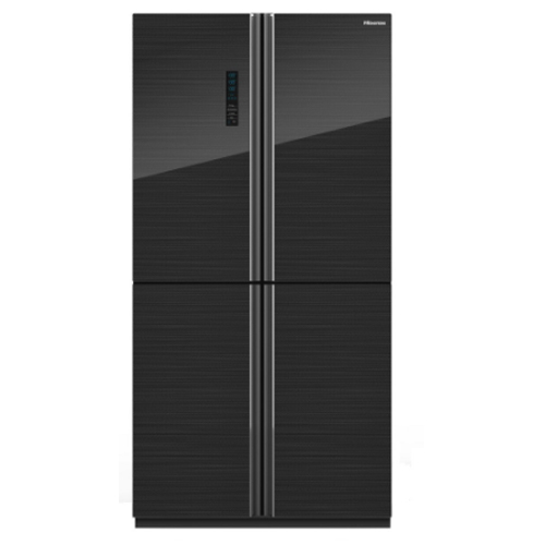 מקרר מקפיא תחתון 4 דלתות הייסנס RQ82BGKI זכוכית שחורה