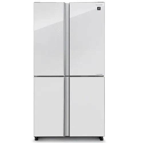 מקרר מקפיא תחתון 4 דלתות שרפ SJ-8590-WH זכוכית לבנה