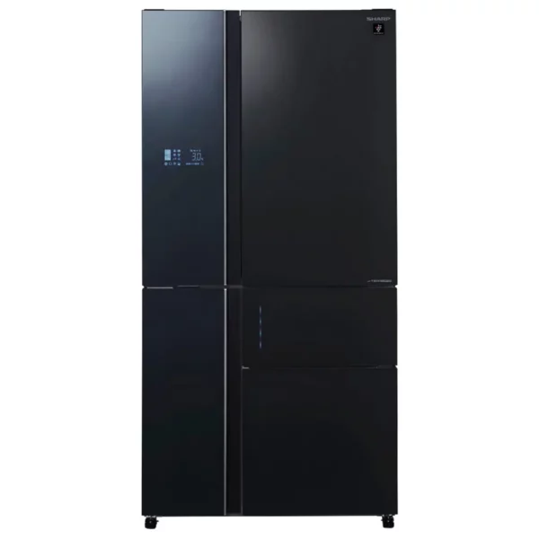 מקרר מקפיא תחתון 4 דלתות שרפ SJ-FSR920BK זכוכית שחורה