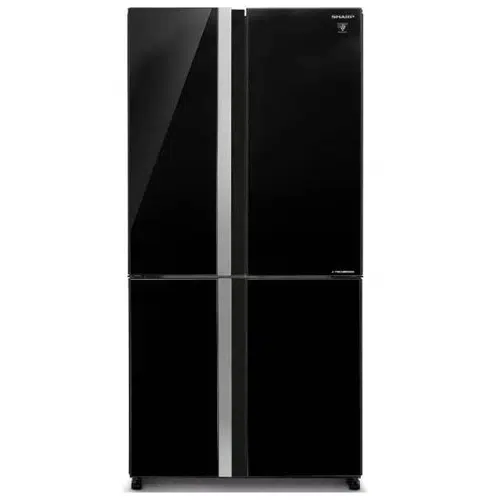 מקרר מקפיא תחתון 4 דלתות שרפ SJ8942BK  זכוכית שחורה