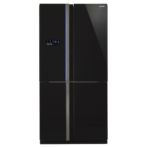 מקרר מקפיא תחתון 4 דלתות שרפ SJ8911BK זכוכית שחורה