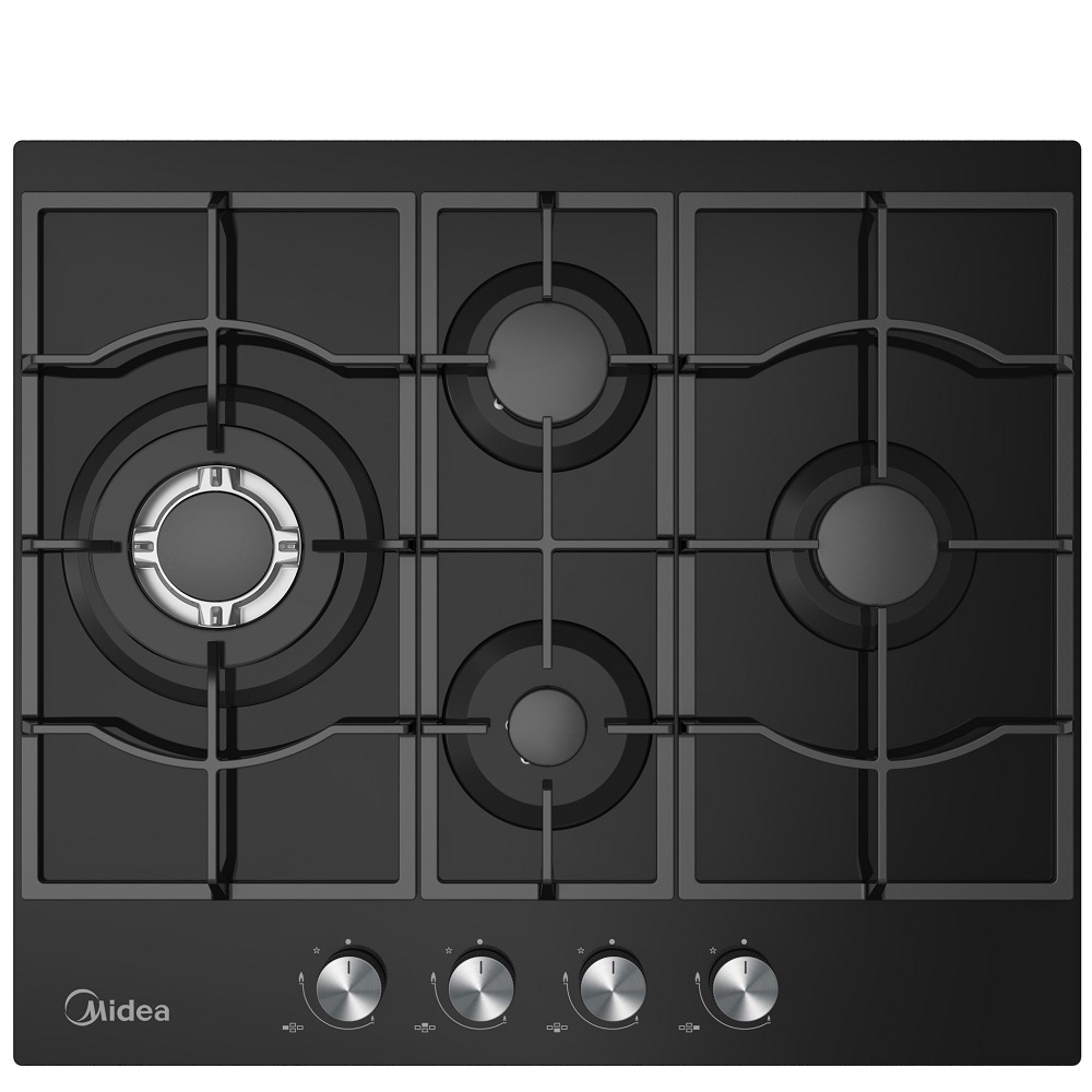 כיריים גז מידאה 2 60GM097 6733 זכוכית שחורה