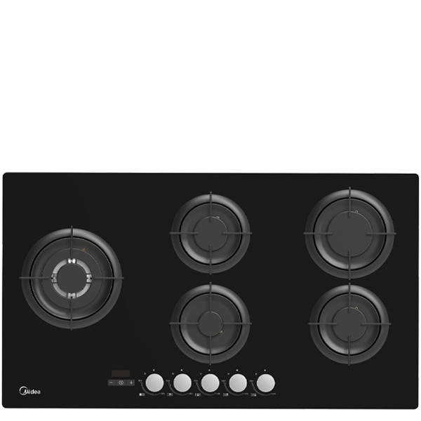 כיריים גז מידאה 90GH503 6739 זכוכית שחורה