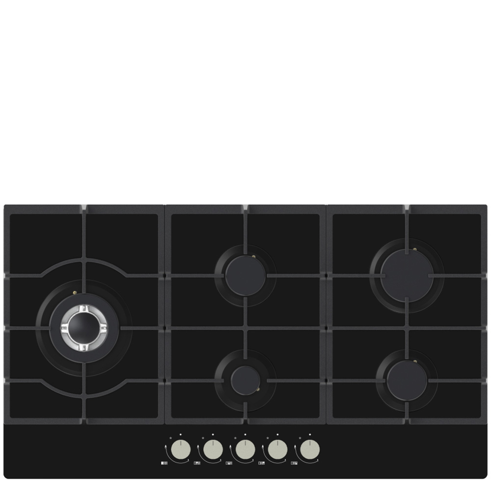 כיריים גז קריסטל MGH90GB זכוכית שחורה