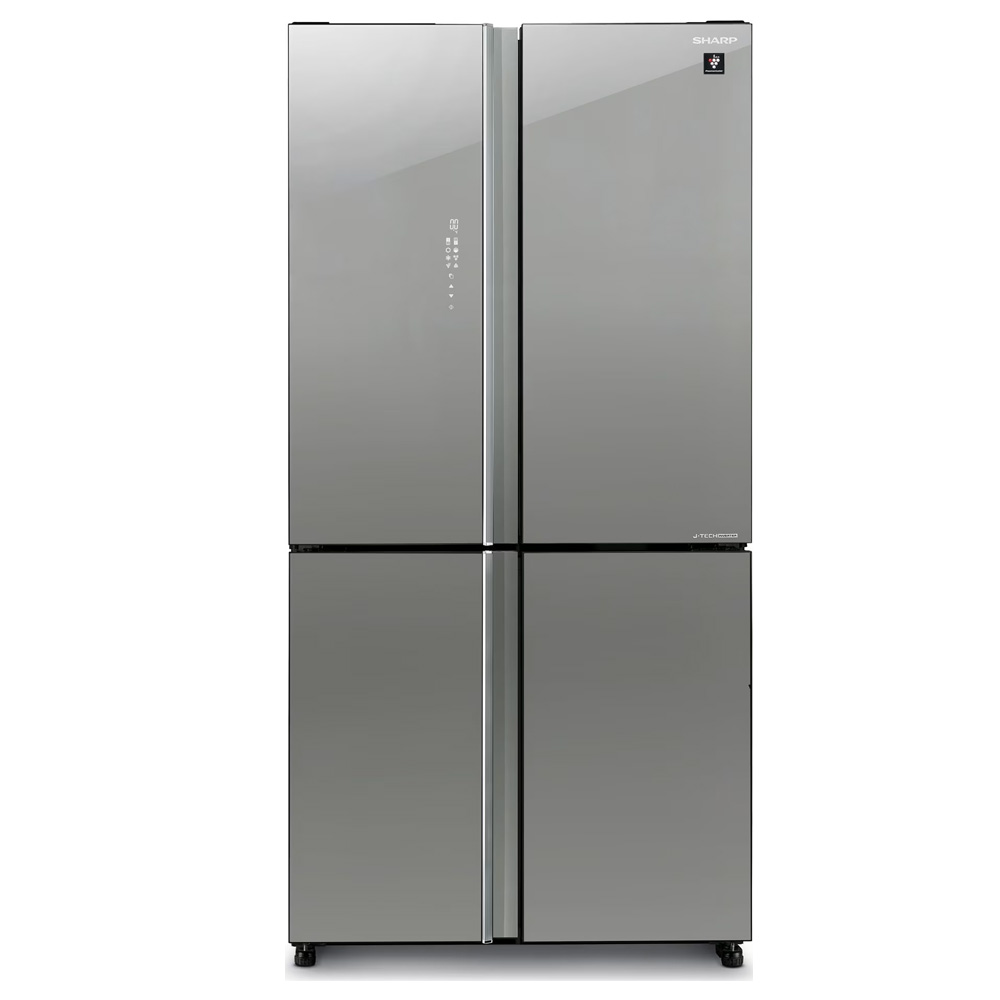 מקרר מקפיא תחתון 4 דלתות שרפ SJ8960BS זכוכית כסופה