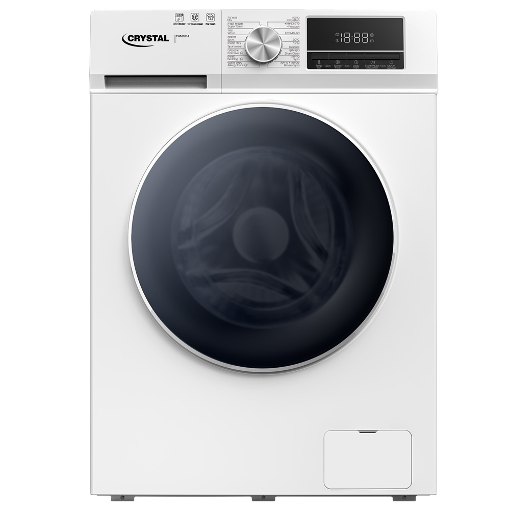 מכונת כביסה פתח חזית קריסטל TWM1214