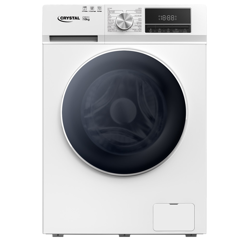מכונת כביסה פתח חזית קריסטל TWM1014