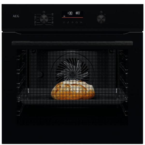 תנור אפיה בילד אין זכוכית שחורה ⁦AEG ABA55411B⁩