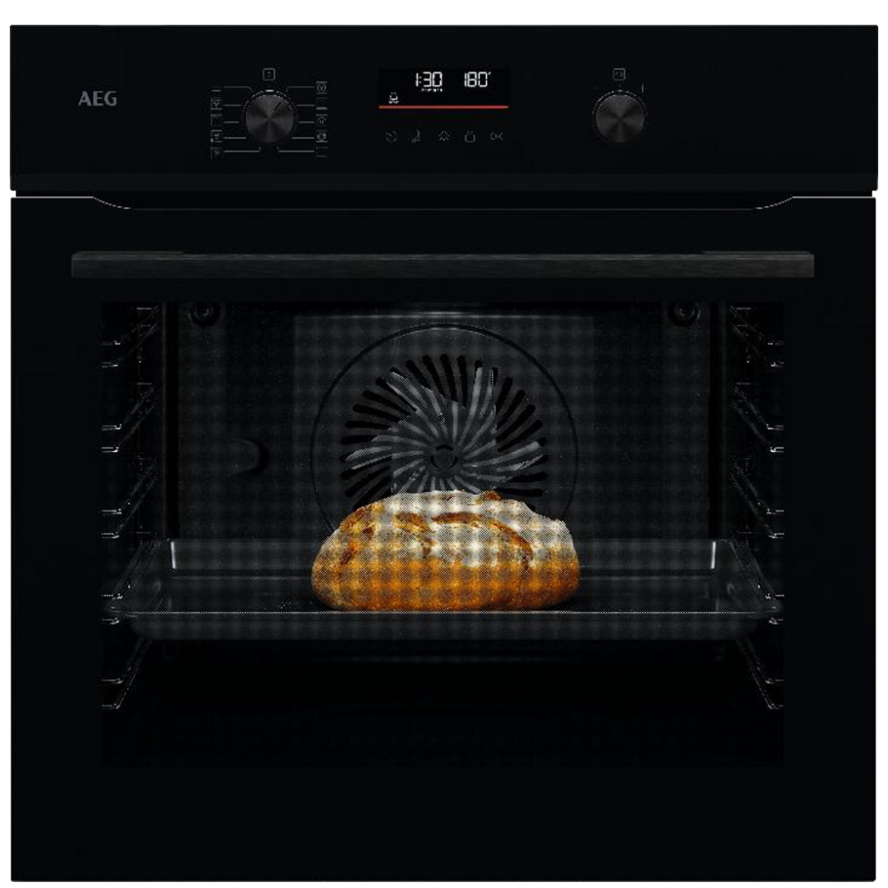 תנור אפיה בילד אין זכוכית שחורה ⁦AEG ABA55411B⁩