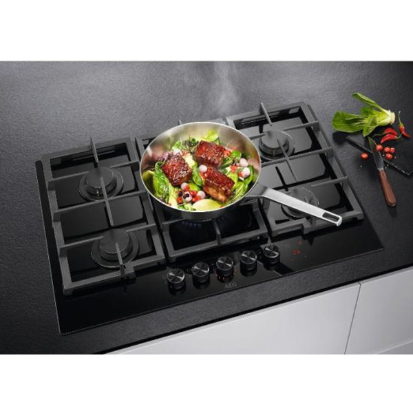 כיריים גז זכוכית ⁦AEG HKB75341NB⁩