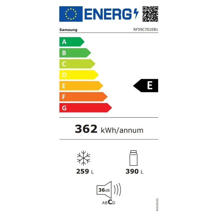 מקרר מקפיא תחתון ‏4 דלתות ‏649 ליטר ⁦SAMSUNG RF59C701EB1⁩