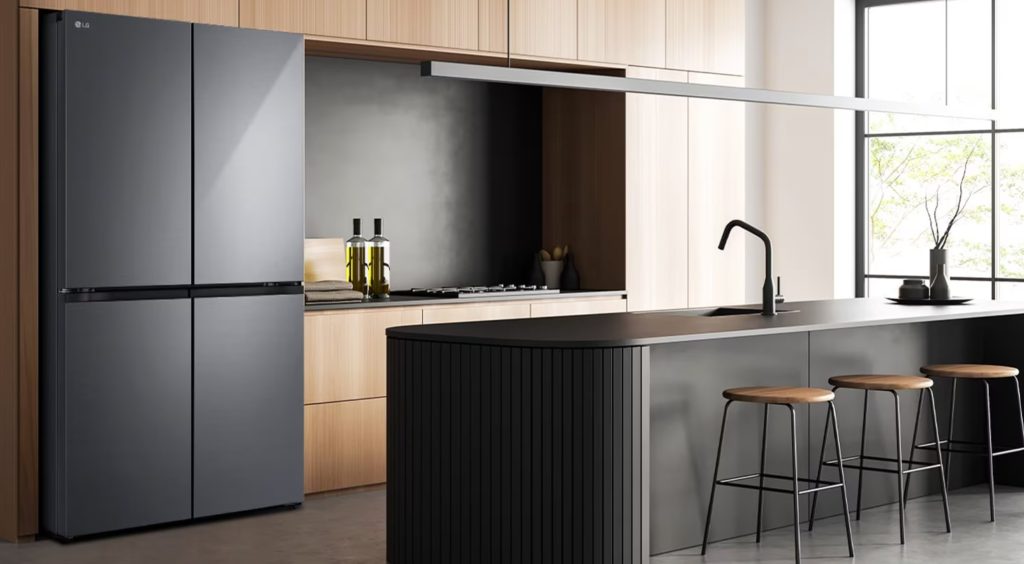 מקרר מקפיא תחתון 4 דלתות אל ג’י GR728B נירוסטה מושחרת