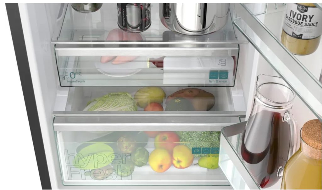 מקרר מקפיא תחתון סימנס KG39NSBBF זכוכית שחורה